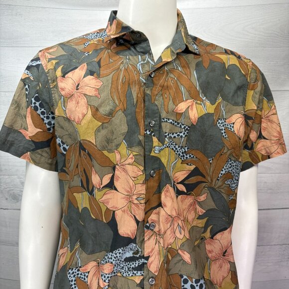 Bonobos XL Slim Fit Riviera Floral Stretch Cotton Poplin Short Sleeve Button-Up - Picture 4 of 14